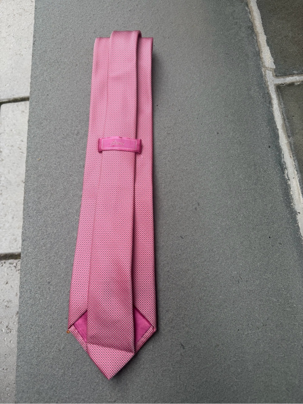 Brioni Pink Textured Silk Tie Handmade in Italy Luxury Designer Necktie - Picture 11 of 11